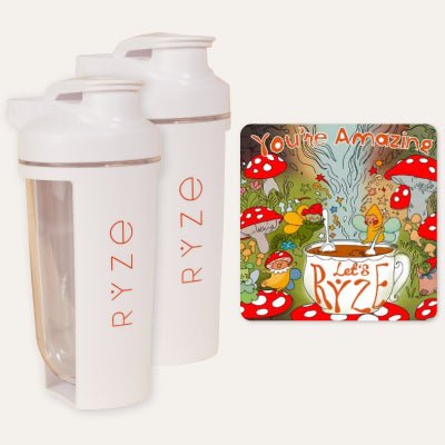 RYZE 2 Shaker Bottles + FREE Gifts