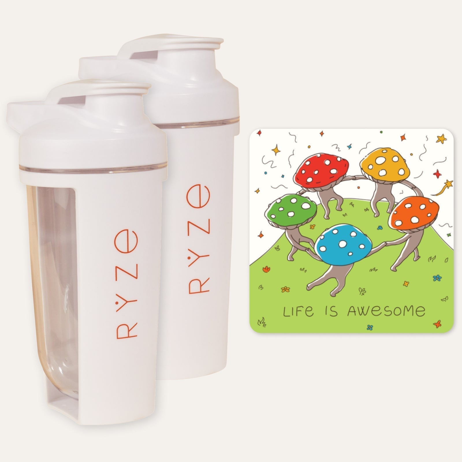 RYZE 2 Shaker Bottles + FREE Gifts